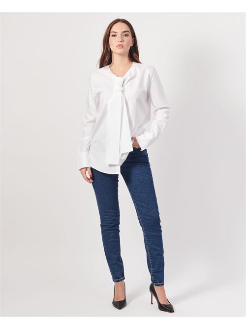 Chemise Armani en lyocell mélangé avec nud sur le cou ARMANI EXCHANGE | XW000024-AF10214U0002